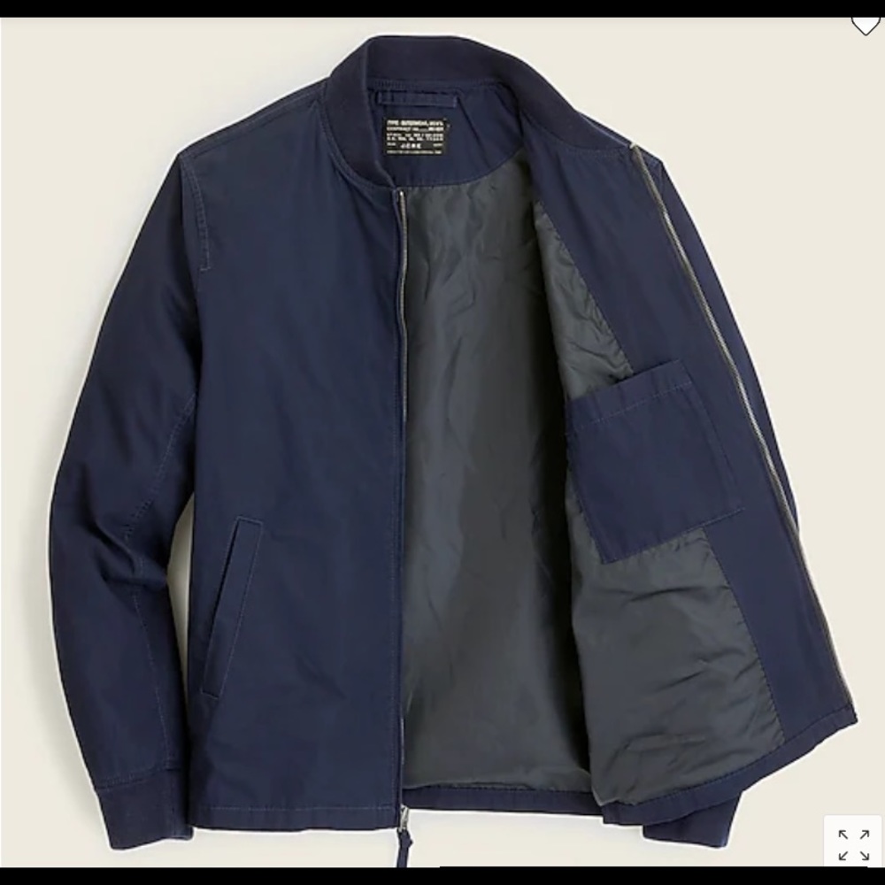 Jcrew men’s bomber jacket. Navy blue